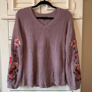 American Eagle Floral Embroidered Sweater
